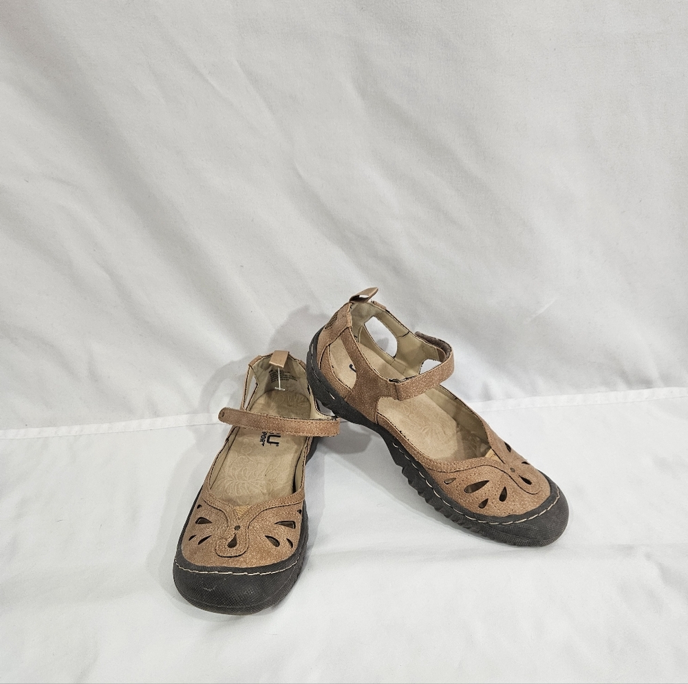 JBU Brown Mary Jane Sandals Womens Size 6